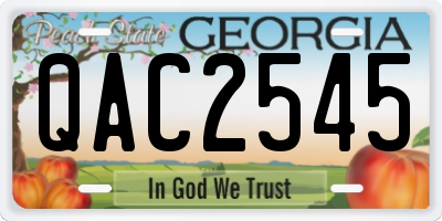 GA license plate QAC2545