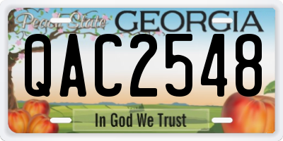 GA license plate QAC2548