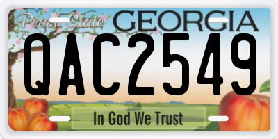 GA license plate QAC2549