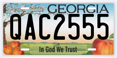 GA license plate QAC2555