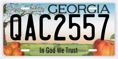 GA license plate QAC2557
