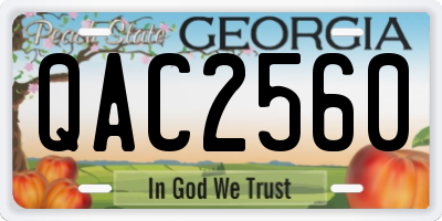 GA license plate QAC2560