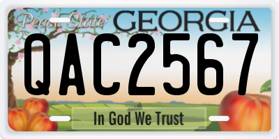 GA license plate QAC2567