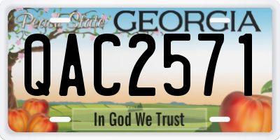 GA license plate QAC2571