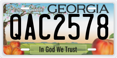 GA license plate QAC2578