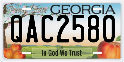 GA license plate QAC2580