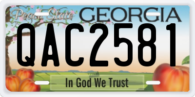 GA license plate QAC2581