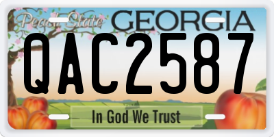 GA license plate QAC2587