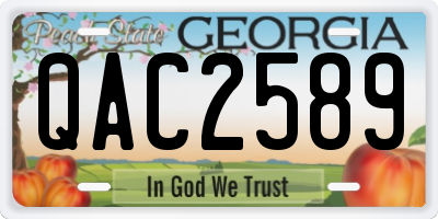 GA license plate QAC2589