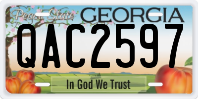 GA license plate QAC2597