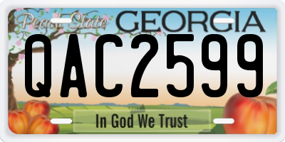 GA license plate QAC2599