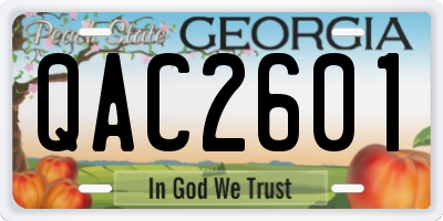 GA license plate QAC2601