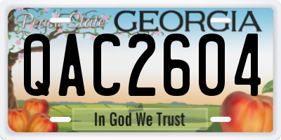 GA license plate QAC2604