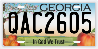 GA license plate QAC2605