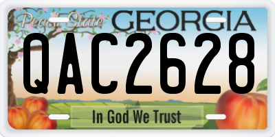 GA license plate QAC2628