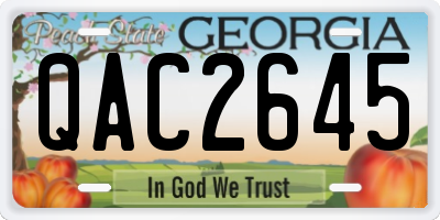 GA license plate QAC2645