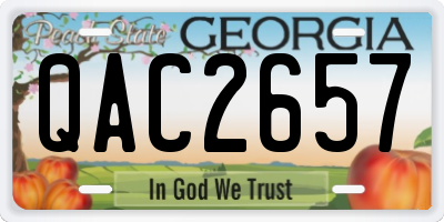 GA license plate QAC2657