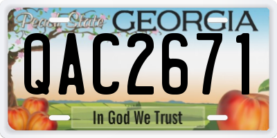GA license plate QAC2671