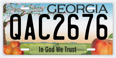 GA license plate QAC2676
