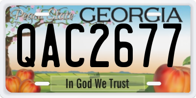 GA license plate QAC2677