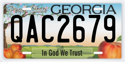 GA license plate QAC2679