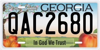 GA license plate QAC2680
