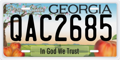 GA license plate QAC2685