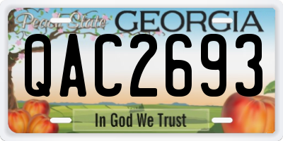 GA license plate QAC2693