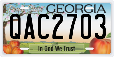 GA license plate QAC2703