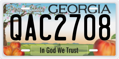 GA license plate QAC2708