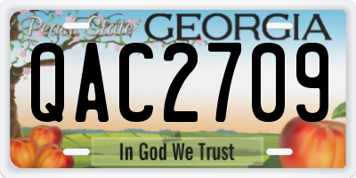GA license plate QAC2709