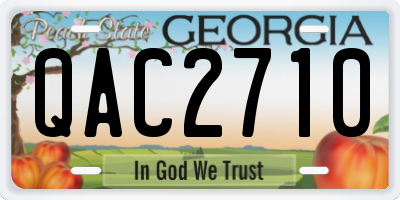 GA license plate QAC2710