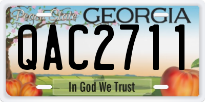 GA license plate QAC2711