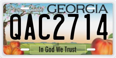 GA license plate QAC2714