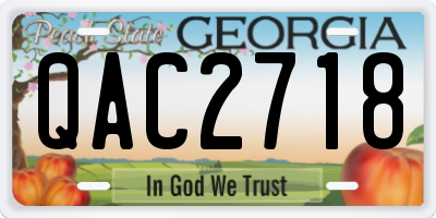 GA license plate QAC2718