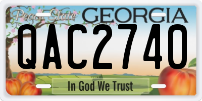 GA license plate QAC2740