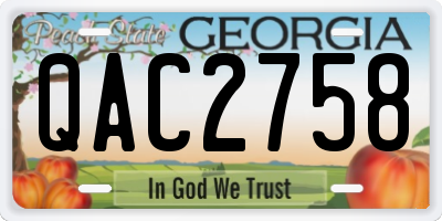 GA license plate QAC2758