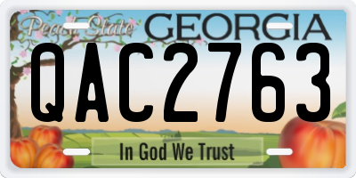 GA license plate QAC2763