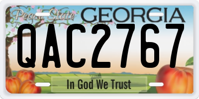 GA license plate QAC2767