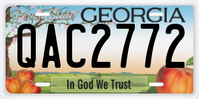 GA license plate QAC2772