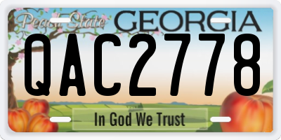 GA license plate QAC2778