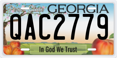 GA license plate QAC2779