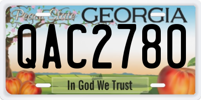 GA license plate QAC2780