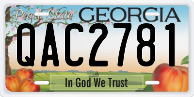 GA license plate QAC2781