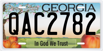 GA license plate QAC2782