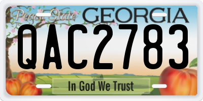 GA license plate QAC2783
