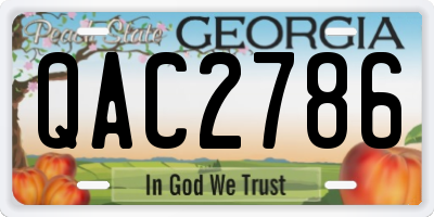 GA license plate QAC2786