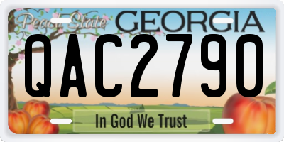 GA license plate QAC2790