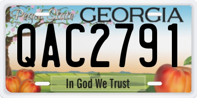 GA license plate QAC2791