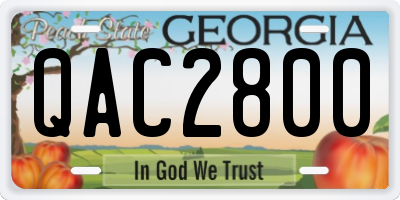 GA license plate QAC2800